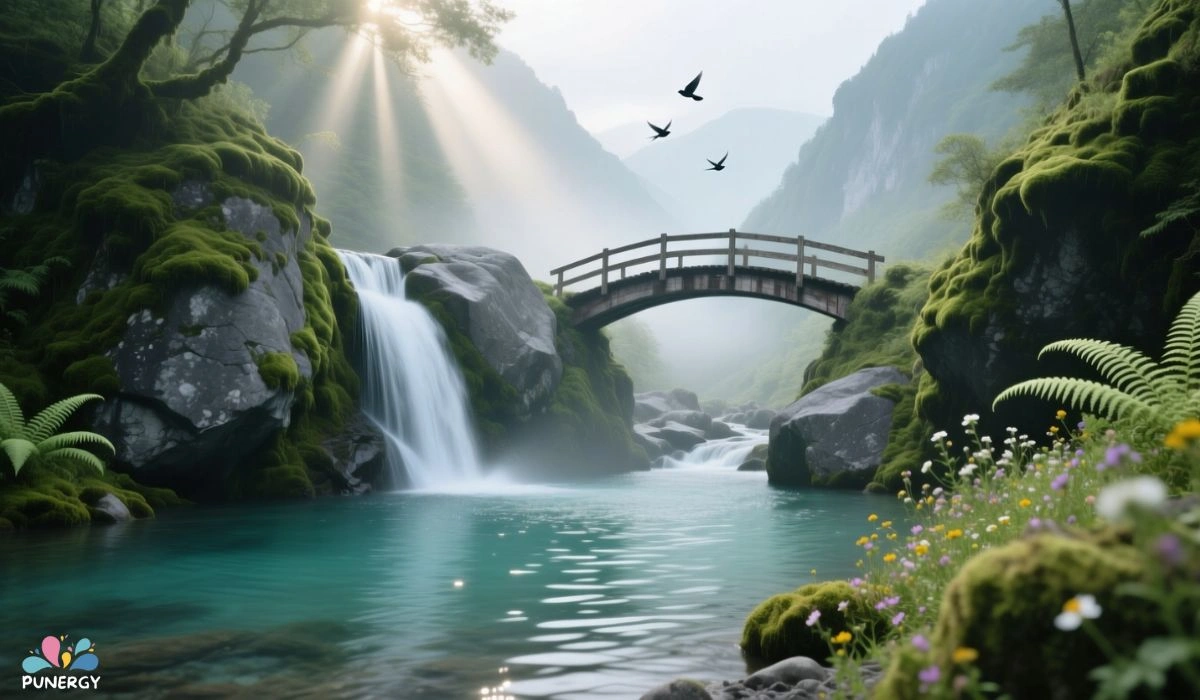 Peaceful Waterfall Messages