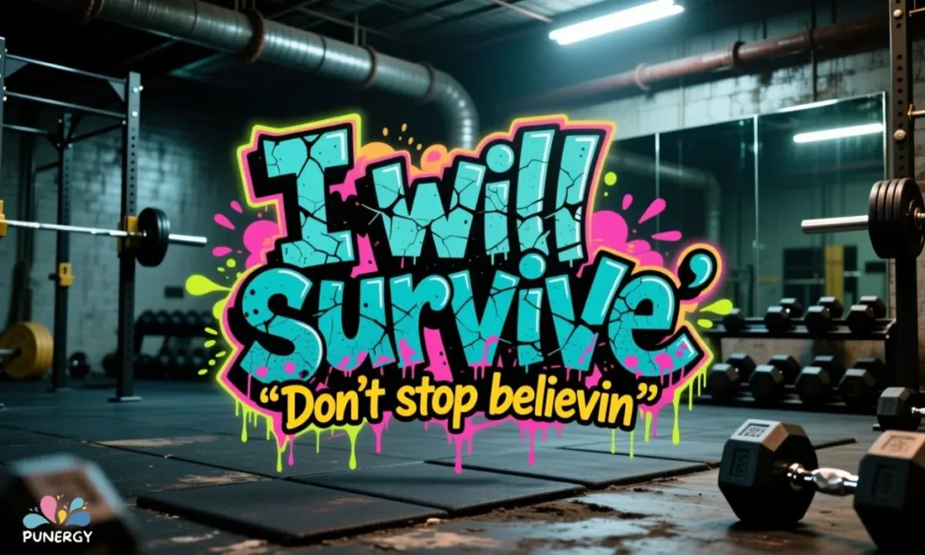 Song lyrics as gym captions