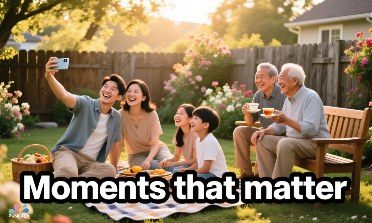 Engagement captions with family and friends