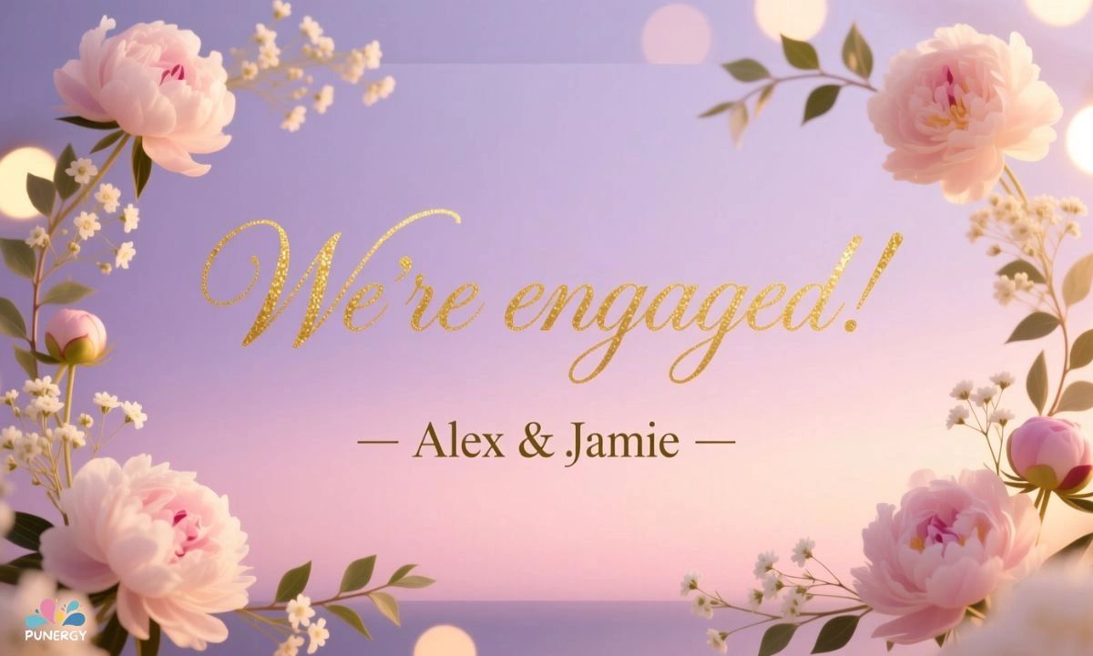 Romantic engagement announcement captions