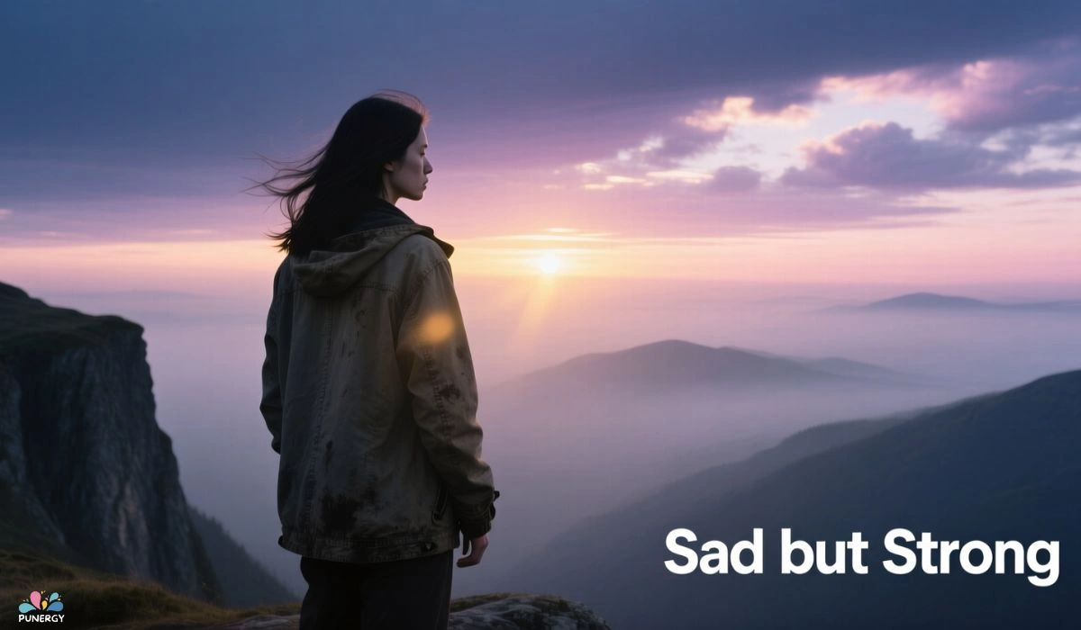 Sad but Strong Alone Captions